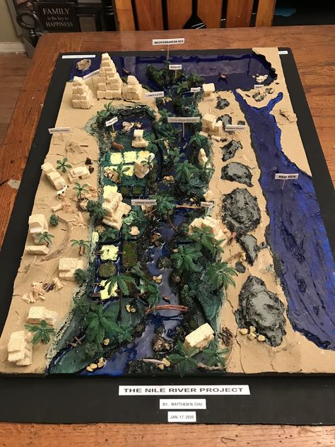 The Nile River Project For Kids, Nile River Diorama, Ancient Egypt Nile River Project, Nile River Project, Egypt Diorama, Mesopotamia Projects, History Fair Projects, Ancient Egypt Lessons, Ancient Egypt Crafts