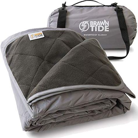 Brawntide Large Outdoor Waterproof Blanket - Quilted with Extra Thick Fleece, Warm, Windproof, Ideal Stadium Blanket, Great for Camping, Festivals, Picnics, Beaches, Dogs (Gray). For product & price info go to:  https://all4hiking.com/products/brawntide-large-outdoor-waterproof-blanket-quilted-with-extra-thick-fleece-warm-windproof-ideal-stadium-blanket-great-for-camping-festivals-picnics-beaches-dogs-gray/ Waterproof Blanket, Kids Picnic, Survival Blanket, Stadium Blankets, Outdoor Blankets, Dog Camping, Camping Blanket, Dog Beach, Beach Blanket