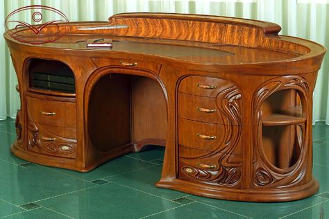 Build A Bookcase, Art Nouveau Desk, Waterfall Furniture, Nouveau Furniture, Awesome Furniture, Art Nouveau Interior, Art Cabinet, Diy Furniture Cheap, Design Art Nouveau