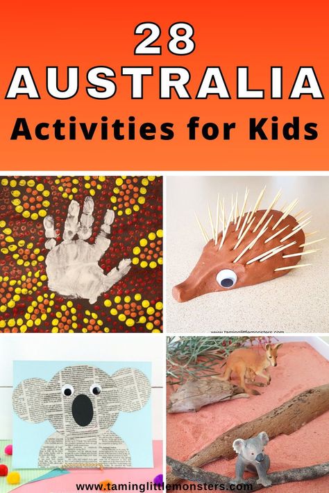 Australia Art Preschool, Australia Day Activities Preschool, Outback Crafts For Kids, Australian Animal Activities For Preschool, Australian Preschool Activities, Australia Lesson Plans Preschool, Outback Animals Preschool, Oosh Activities Ideas, Australian Day Activities For Toddlers