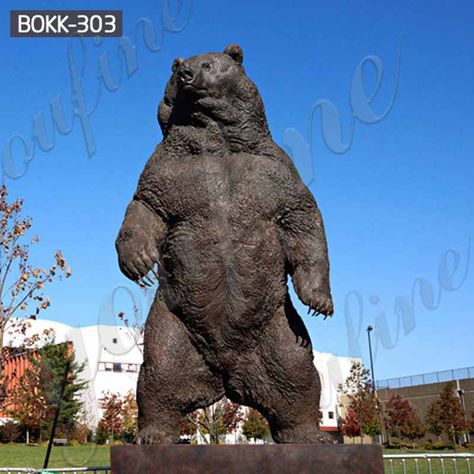 Large Bronze Standing Grizzly Bear Statue Wild Animal Sculpture for Sale bokk-303 Standing Grizzly Bear, Short Faced Bear, Wood Carving Art Sculpture, Kodiak Bear, Bronze Sculpture Animal, Deer Statues, Bear Statue, Life Size Statues, Bear Sculptures