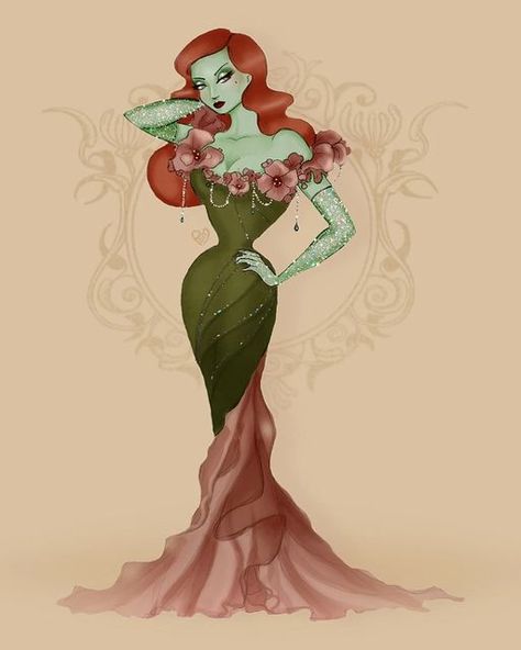 Premiere Dresses, Poison Ivy Dress, Female Cosplay Ideas, Poison Ivy Makeup, Cosplay Disney, Poison Ivy Cosplay, Gotham Villains, Ball Ideas, Dc Cosplay