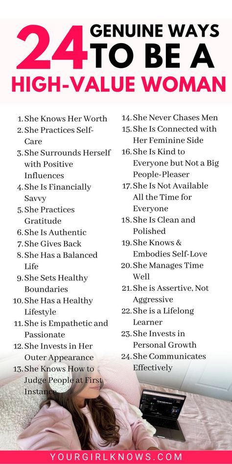 Ever find yourself daydreaming about becoming that woman? You know, the one who effortlessly commands attention, exudes confidence, and seems to have her life impeccably together? 🙋‍♀️ I know, I have! And now it's time to be one. So click through and find out! Being A Better Woman, How To Be A Queen, How To Become A High Value Woman, High Value Woman Style, High Value Woman Aesthetic, Confident Woman Aesthetic, How To Be Feminine, Woman Affirmations, A High Value Woman