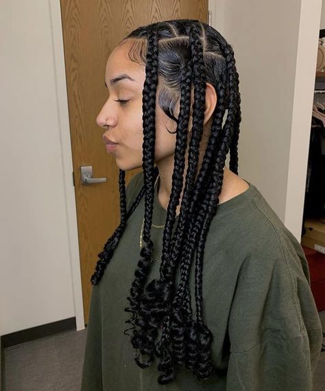 Leray Braids, Jumbo Knotless Box Braids, Coi Leray Braids, Jumbo Knotless, Trendy We Fryzurach, Knotless Box Braids, Coi Leray, Short Box Braids Hairstyles, Twisted Hair