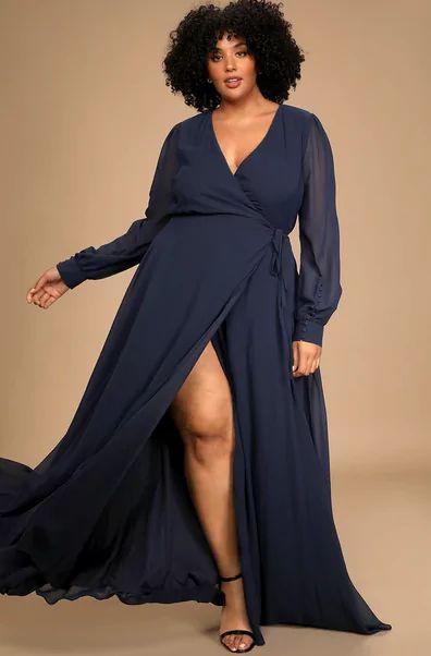 Navy Blue Bridesmaids, Plus Size Wedding Guest Dresses, Navy Blue Maxi Dress, Spring Wedding Guest Dress, Twirly Dress, Navy Blue Bridesmaid Dresses, Full Maxi Skirt, Navy Blue Long Sleeve, Plus Size Bridesmaid