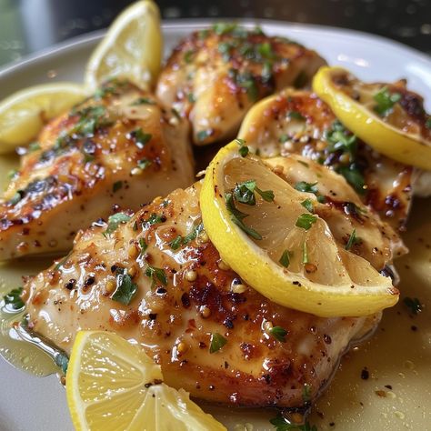 🍋🍗 Enjoy effortless cooking with Crock Pot Lemon Garlic Butter Chicken—tender, juicy, and packed with flavor! #CrockPotCooking #EasyDinners Crock Pot Lemon Garlic Butter Chicken Recipe 🌟 Ingredients: 500g chicken breasts 100g butter 1 lemon, juiced and zest 4 garlic cloves, minced 5ml dried thyme 5ml dried rosemary Salt and pepper to taste Fresh parsley, chopped for garnish Instructions: Place chicken breasts in the crock pot. In a bowl, combine melted butter, lemon juice and zest, minced... Lemon Garlic Butter Chicken, Dream Restaurant, Lemon Roasted Chicken, Rosemary Salt, Lemon Herb Chicken, Dried Rosemary, Chicken Tender, Instagram Recipes, Twisted Recipes