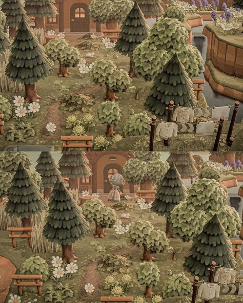 𝘤𝘢𝘭𝘭𝘪𝘦 on Instagram: “kiki’s house in the forest 🐈‍⬛🌲 preset is honeydew (edited) by @kyuubi_crossing all codes are under my “codes” highlight ♡ my talented…” Acnh Meadowcore, Acnh Simple, Acnh Summer, Acnh Winter, Cottage Forest, Cottagecore Animal Crossing, House In The Forest, Fall Cottagecore, Acnh Cottagecore