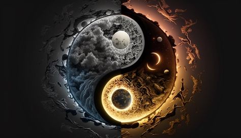 Yin yang wallpaper | Premium Photo #Freepik #photo #yin-yang #feng-shui #spiritual #zen Spiritual Wallpaper Laptop, Feng Shui Wallpaper, Ying Yang Wallpaper, Yin Yang Wallpaper, Yin Yang Images, Cool Wallpapers For Pc, Ying Yang Art, Ying Yang Symbol, Zen Symbol