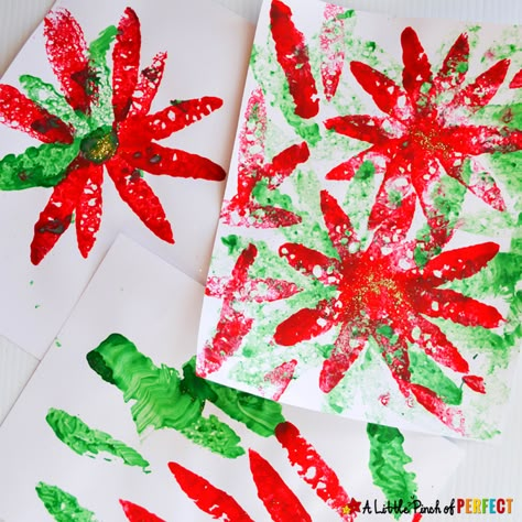 Sponges are easier for kids to hold and require less controlled movements compared to a paint brush making them a wonderful addition to arts and craft time. My toddler and preschooler loved stamping away with red and green paint making festive Christmas poinsettia paintings. If you are looking for an easy Christmas craft, you just … Poinsettia Crafts, Prek Christmas, Nanny Activities, December Ideas, Sponge Paint, Paint Making, Arts And Crafts Storage, Arts And Crafts For Teens, Christmas Crafts For Toddlers