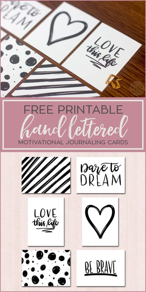 Free printable hand lettered and doodled motivational journaling cards for scrapbooking, project life pocket pages and palnners. Project Life Baby, Project Life Free, Project Life Freebies, Printable Journal Cards, Project Life Printables, Art Journal Backgrounds, Project Life Scrapbook, Hand Doodles, Project Life Layouts