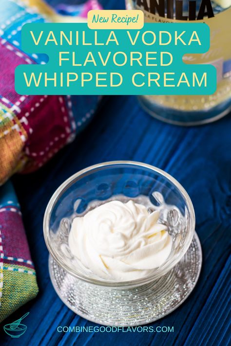 We just made the most delicious homemade Vanilla Vodka Flavored Whipped Cream! All you need is some Vanilla Vodka, whipped cream and sugar, and you've got a perfect topping for any occasion! Vodka Whipped Cream Recipe, Whipped Cream Vodka Recipes, Vodka Whipped Cream, Best Punch Recipe, Sweet Easy Recipes, Whipped Vodka, Flavored Whipped Cream, Whipped Cream Recipe, Whipped Cream Vodka