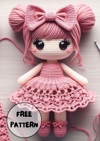 Free Toy Crochet Patterns, Crochet Doll Dress Free Pattern Amigurumi, Crochet Baby Dolls Free Patterns, Crochet Doll Dress Free Pattern, Free Crochet Doll Patterns, Crochet Doll Free Pattern, Doll Dress Crochet, Doll Amigurumi Free Pattern, Crochet Beautiful