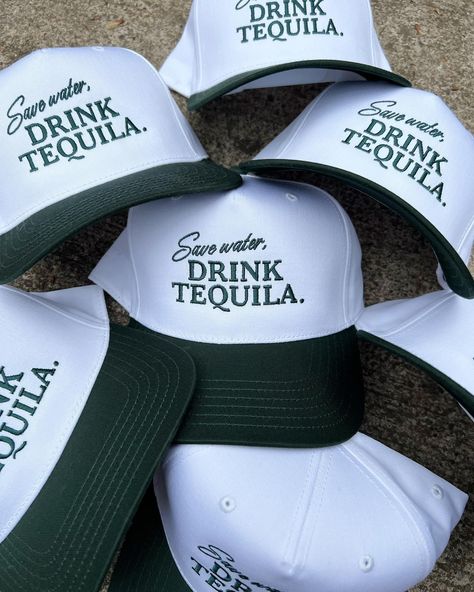 Is it Friday yet??? Check out our newest Tequila trucker hats!! • #truckerhat #tequila #embroidered #summer #beach #beachy #shopsmall Tequila Trucker Hat, Save Water Drink Tequila, Is It Friday Yet, Is It Friday, Bachelorette Party Weekend, It Friday, Save Water Drink, Bachelorette Ideas, Water Drink