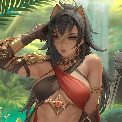 Artist on Twitter: sciamano240 Mirco Cabbia, Cat Girl, Genshin Impact, Digital Painting, Art Reference, Character Art, Wonder Woman, Digital Art, Art Design