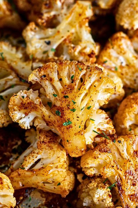 Garlic Butter Roasted Cauliflower, Roasted Cauliflower With Parmesan Cheese, Cheesy Garlic Parmesan Cauliflower, Crispy Parmesan Roasted Cauliflower, Vegetable Roast, Roasting Cauliflower, Garlic Parmesan Cauliflower, Oven Baked Cauliflower, Side Dish Easy