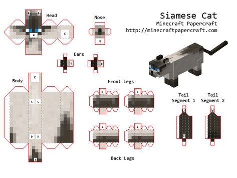 armable Cat Minecraft, Papercraft Minecraft Skin, Minecraft Templates, Minecraft Printables, Cat Template, Minecraft Blocks, Diy Minecraft, Minecraft Mobs, Minecraft Room