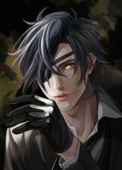 Eyepatch Character, Eyepatch Character Design, Touken Ranbu Shokudaikiri, Toxic Anime, Shokudaikiri Mitsutada, Blood Hunter, Historical Swords, Touken Ranbu Characters, Black Armor