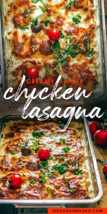 Lasange Recipe, Chicken Lasagna Recipe, White Chicken Lasagna, Tomatoes And Mozzarella, Freezable Meals, Baked Ribs, The Cookie Rookie, Chicken Lasagna, Cookie Rookie