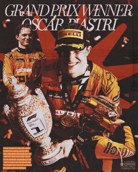 OSCAR PIASTRI FORMULA ONE RACE WINNER congrats @oscarpiastri !!!!!!!!!!! big dog winning was the highlight of my day <3 also BIG thank you to my weon james 😼 love u #graphicdesign #womenindesign #posterdesign #design #poster #posterart #graphicposter #graphics #typeposter #art #adobe #photoshop #illustrator #formula1 #oscarpiastri #mclaren #f1 Oscar Piastri Poster, Mclaren F1 Poster, Oscar Piastri Wallpaper, Mclaren Poster, Formula One Poster, F1 Poster Design, Highlight Of My Day, F1 Wall Art, Formula One Race