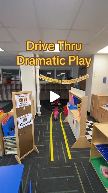 Pretend Play Ideas Preschool, Dramatic Play Preschool, Drive Through, Dramatic Play, The Menu, Social Skills, Pretend Play, Kids Playing, The Road