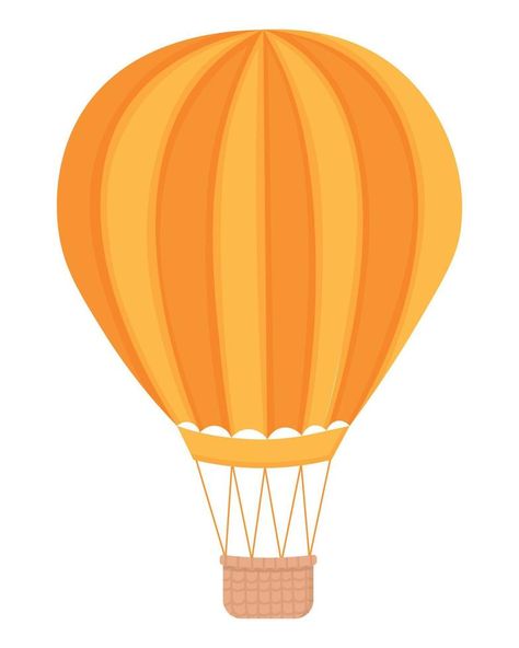 Large balloon with a basket for flights. Doodle flat clipart. All objects are repainted. Large Balloons, Vector Free, Vector Illustration, Balloons, Doodles, Gif, Clip Art