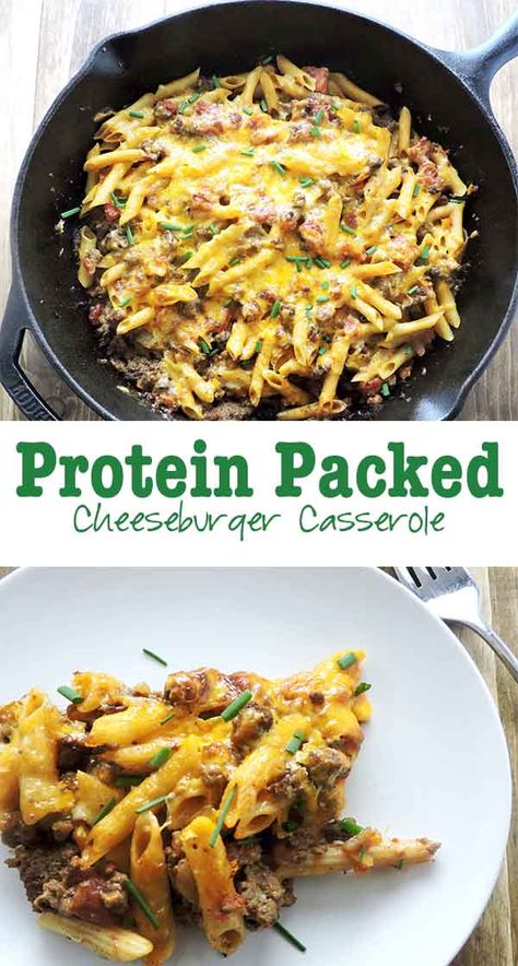 Make Ahead Pasta, Lean Ground Beef Recipe, Casserole Cheeseburger, Pasta With Ground Beef, Protein Pasta Recipes, High Protein Pasta, Easy High Protein Meals, Pasta Cheese, Ground Beef Pasta