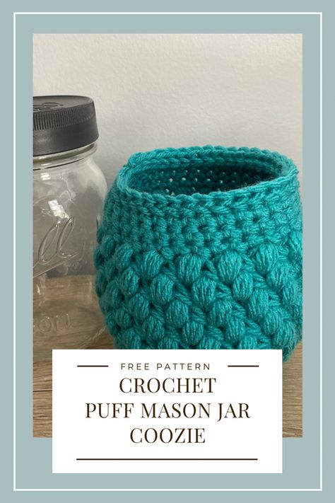 Knitted Mason Jar Cozy Pattern, Crochet Mason Jar Covers Free Pattern, Crochet Jar Cozy, Mason Jar Cozy Crochet Pattern, Crochet Covers For Mason Jars, Mason Jar Crochet Cover, Crochet Mason Jar Cozy With Handle, Mason Jar Cozy, Single Crochet Decrease