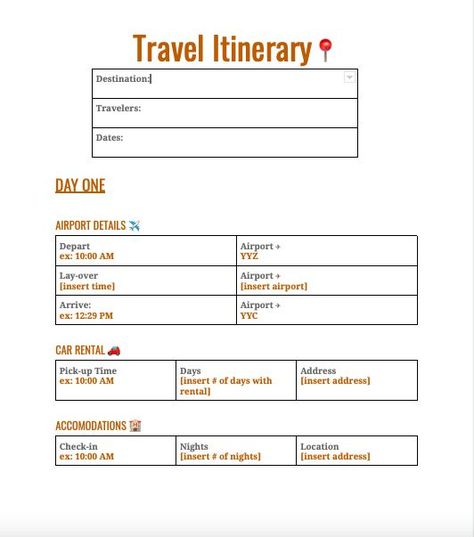 Download my free and easy to use Travel Itinerary Planning Template. Made to make organizing a trip easier. Printable! Download from Google Docs- Customizable! Travel Itenary Template, Travel Planning Template, Itinerary Template Free, Abc Flashcards Printable, Travel Itinerary Planner, Checklist Planner, Itinerary Planner, Abc Flashcards, Planning Template