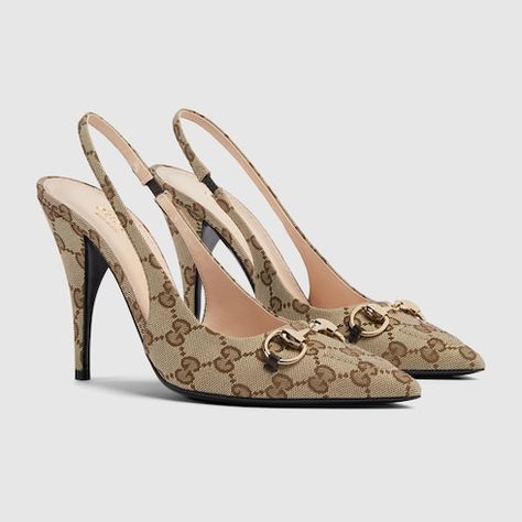 Gucci High Heels, Gucci Pumps, Gucci Heels, Group Gifts, Birthday Inspo, Inspo Pics, Slingback Pump, High Heel Pumps, Leather Trim