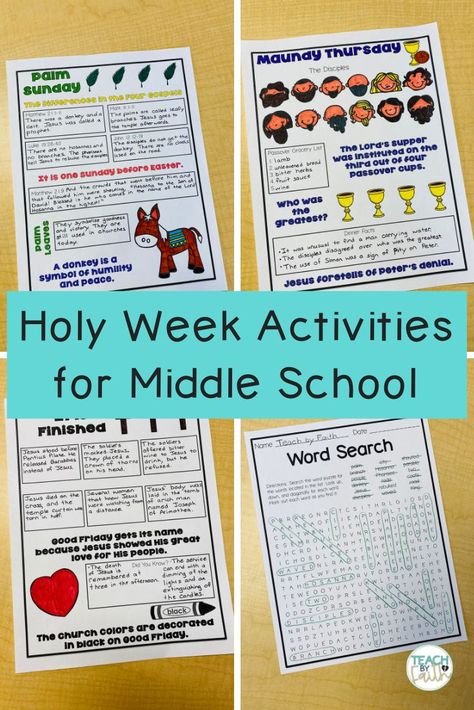 holy-week-activities-for-middle-school Holy Week Activities, School Sketch, Christian Classroom, Holy Thursday, Maundy Thursday, Sketch Notes, Holy Week, School Help, Middle School Student