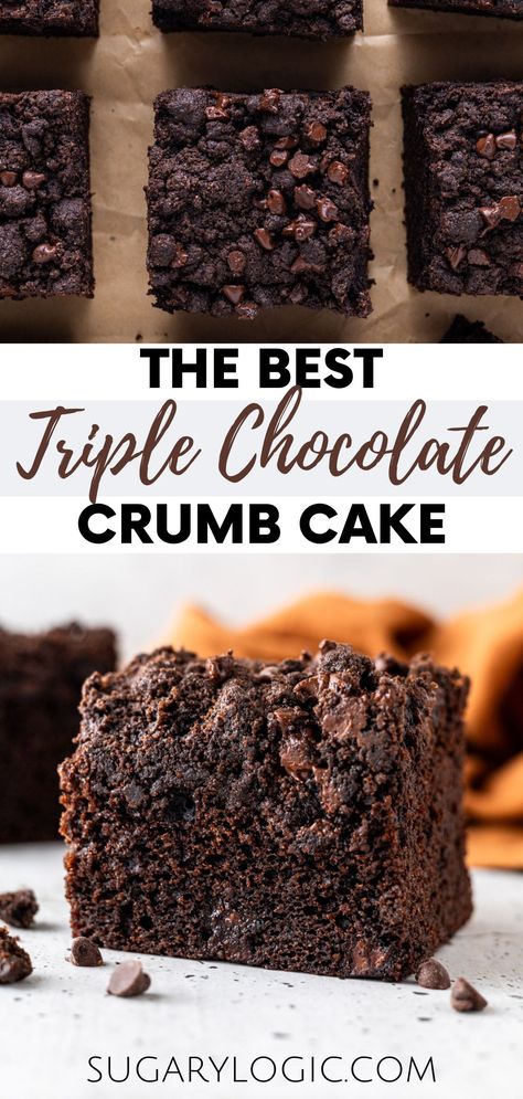 Double Chocolate Desserts, Double Crumb Cake, Chocolate Streusel Cake, Chocolate Crumble Cake, Chocolate Crumble Muffins, Chocolate Streusel Topping, Chocolate Crumble Topping, Chocolate Crunch Topping, Chocolate Crumb Cake Recipe