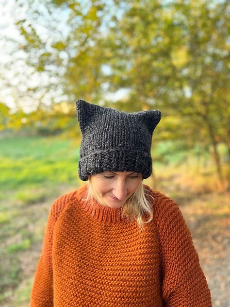 Cat Ear Knitted Hat, Knitted Cat Ear Hat, Knitted Beanie With Ears, Cat Hat Knitting Pattern Free, Cat Ear Beanie Knitting Pattern, Cat Ear Beanie Pattern, Cat Ear Hat Knitting Pattern, Cat In The Hat Pattern, Cat Ear Hat Pattern