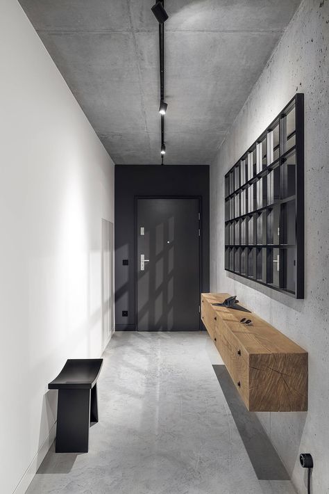 Concrete Walls Interior, Concrete Interior Design, Modern Appartement, Concrete Interiors, Beton Design, Industrial Interior Design, Loft Interiors, 카페 인테리어 디자인, Krakow Poland