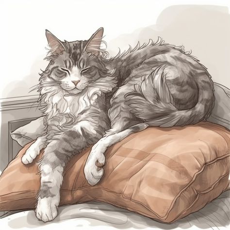 Cat Art: Maine Coon