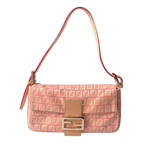 Check out this item from 1stdibs! Fendi Baguette Light Pink Zucchino Print Monogram: https://www.1stdibs.com/id-v_23041772 Pink Fendi, Fendi Pink, Fendi Shoulder Bag, Fendi Bag, Professional Photos, Fendi Baguette, Exterior Colors, Pink Bag, Interior Details