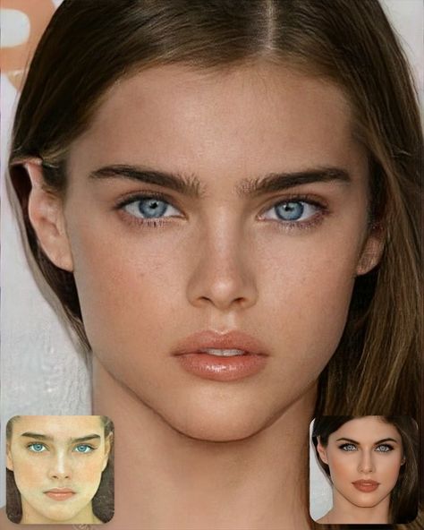 Brooke Shields Faceapp, Brooke Shields Face Morph, Brooke Shields Face, Adriana Lima Face, Face Morph, Eyebrows Goals, Simple Makeup Natural, Face Blender, Aloe Vera Hair Mask