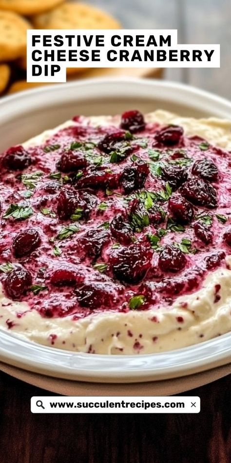 Whip up this Easy Cream Cheese Cranberry Dip in minutes! A delicious combination of creamy, tangy, and sweet flavors for your holiday spread.