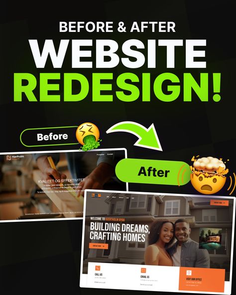 Before/ after Website redesign for a Construction company Digital Revolution, Website Redesign, A Nightmare, Construction Company, Blow Your Mind, Design Reference, Media Design, Interactive Design, Presentation Design