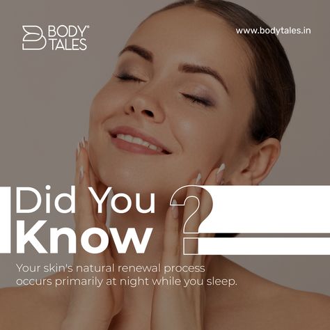 Well, this is the reason why a good nighttime skincare routine is crucial for waking up to refreshed and rejuvenated skin. Wake up to refreshed and rejuvenated skin by nurturing it while you rest. . .. ... #bodytales #skincarereminder #healthyskin #beautysleep #skincaresecrets #skincareroutine #skincaresteps #didyouknow #didyouknowfacts #beautyfacts #radiantbeauty #buynow #bodytaleserums #buyskincare Did You Know Post, Skincare Post Ideas, Skincare Reminder, Nighttime Skincare Routine, Skincare Facts, Skin Facts, Night Time Skin Care Routine, Buy Skincare, Nighttime Skincare