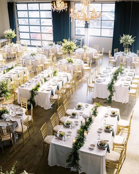 Lauren Lee Photography on Instagram: “Jaw dropped walking back into this space after the flip. Talk about layout and design goals, @aisleandco 🤍 swipe for before & after flip…” Table Decorations Round Tables, Wedding Table Decorations Round, Wedding Table Decorations Round Tables, Steamboat Wedding, Wedding Reception Tables Layout, Round Wedding Tables, Wedding Reception Layout, Reception Layout, Green Garland