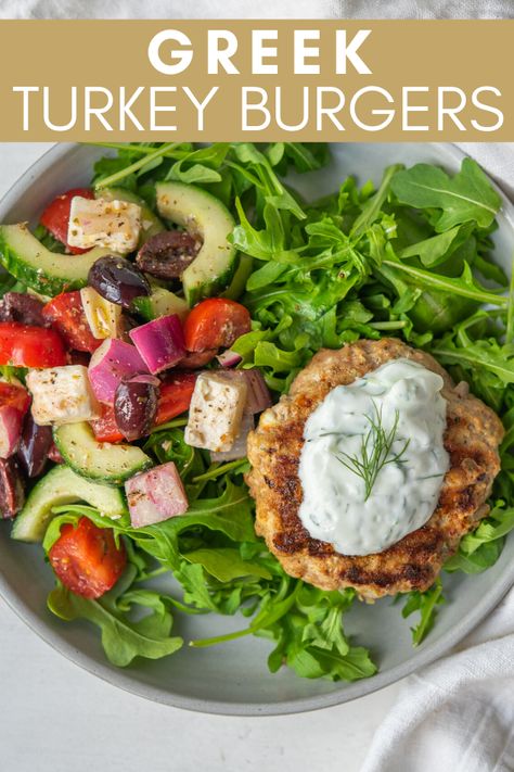 Turkey Feta Burgers, Greek Burgers, Feta Burgers, Greek Burger, Best Turkey Burgers, Zucchini Burger, Turkey Burger Recipe, Greek Turkey, Turkey Patties