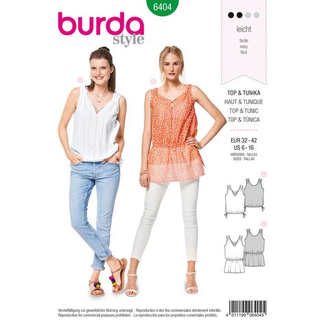 Tunic Sewing Patterns, Burda Sewing Patterns, Fitted Tops, Body Measurement, Top Sewing Pattern, Womens Sewing Patterns, Simplicity Sewing, Viscose Rayon, Burda Style