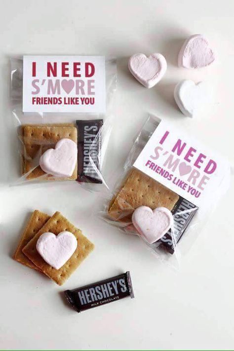 I Need S'more Friends Like You Valentine....these are the BEST Valentine Ideas for Kids! Class Snacks, Diy Gifts Cheap, Saint Valentin Diy, Valentines Bricolage, Friend Valentine Gifts, Valentines Day Gifts For Friends, Valentinstag Party, Valentine Gifts For Kids, Galentines Party