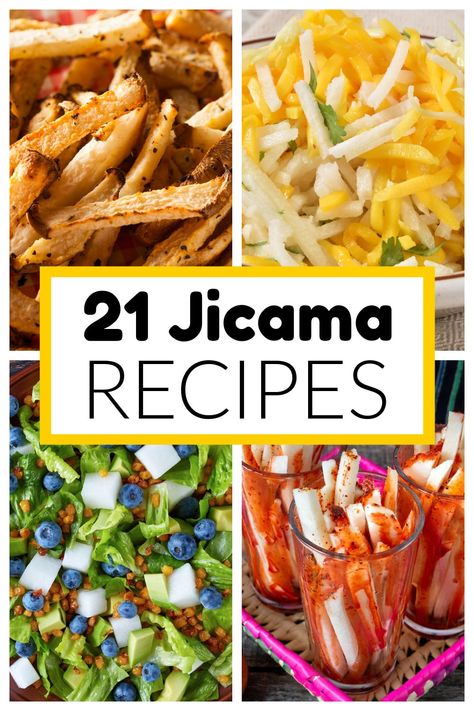 Jicama Salsa Recipes, Recipes For Jicama, Cooked Jicama Recipes, How To Eat Jicama, Jicama Tacos Recipes, Jicama Recipes Mexican, Chicken And Jicama Salad, Keto Jicama Recipes, Jicama Soup Recipes