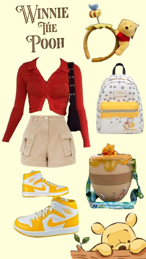 #outfitinspo #winniethepooh Winnie The Pooh Outfit For Women, Winnie The Pooh Inspired Outfits, Winnie The Pooh Outfit, Winnie The Pooh Halloween, Disney Bound Outfits Casual, Cute Disney Outfits, Pretty Halloween Costumes, Disney Themed Outfits, Cute Winnie The Pooh