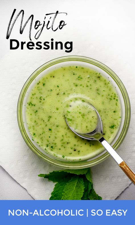 Mojito Sauce Recipe, Mint Salad Dressing, Garlic Salad Dressing, Lime Salad Dressing, Creamy Salad, Creamy Salad Dressing, Olive Salad, Scrumptious Food, Mint Salad