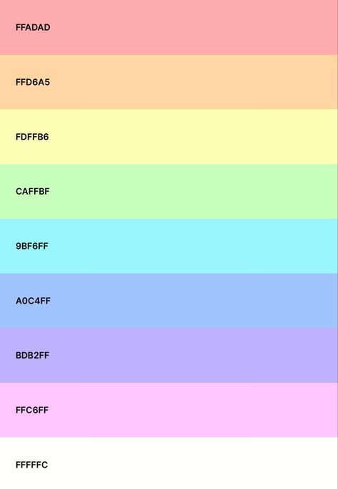 Pastel Rainbow Color Pallete, Rainbow Pallete Colour, Pastel Rainbow Pallet, Pastel Rainbow Colour Palette, Rainbow Colors Palette, Rainbow Pastel Color Palette, Pastel Colors Pallete, Neon Pastel Color Palette, Pastel Color Chart