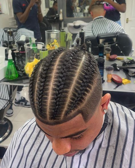 Straight Hair Braids Men, Stitch Braids Men Black, Tapered Cornrows, High Top Cornrows, Stitch Braids Cornrows Men, Four Cornrows, Stitch Braids Men, Stitch Cornrows, Black Man Haircut Fade