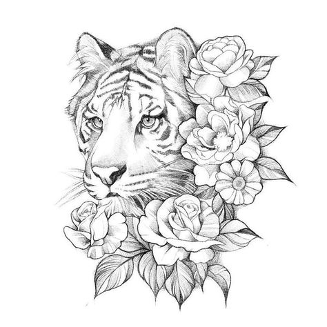 Tiger Tattoo Sleeve, Tiger Tattoo Design, Tiger Drawing, Tiger Tattoo, Tattoo Outline, A Tiger, Dope Tattoos, Lion Tattoo, White Tiger