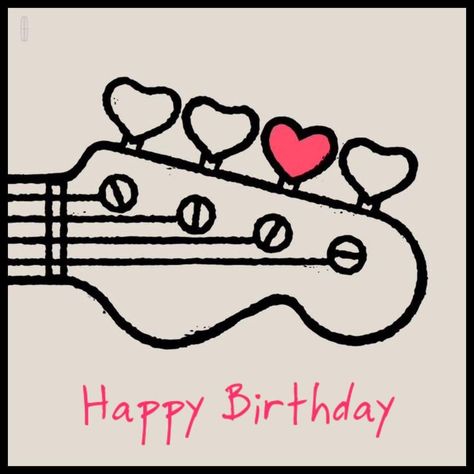 Happy Birthday Guitar, Birthday Guitar, Happy Birthday Music, Birthday Drawing, Happy Birthday Tag, Happy Birthday Illustration, Happy Birthday Man, Birthday Wishes Greetings, Birthday Greetings Friend